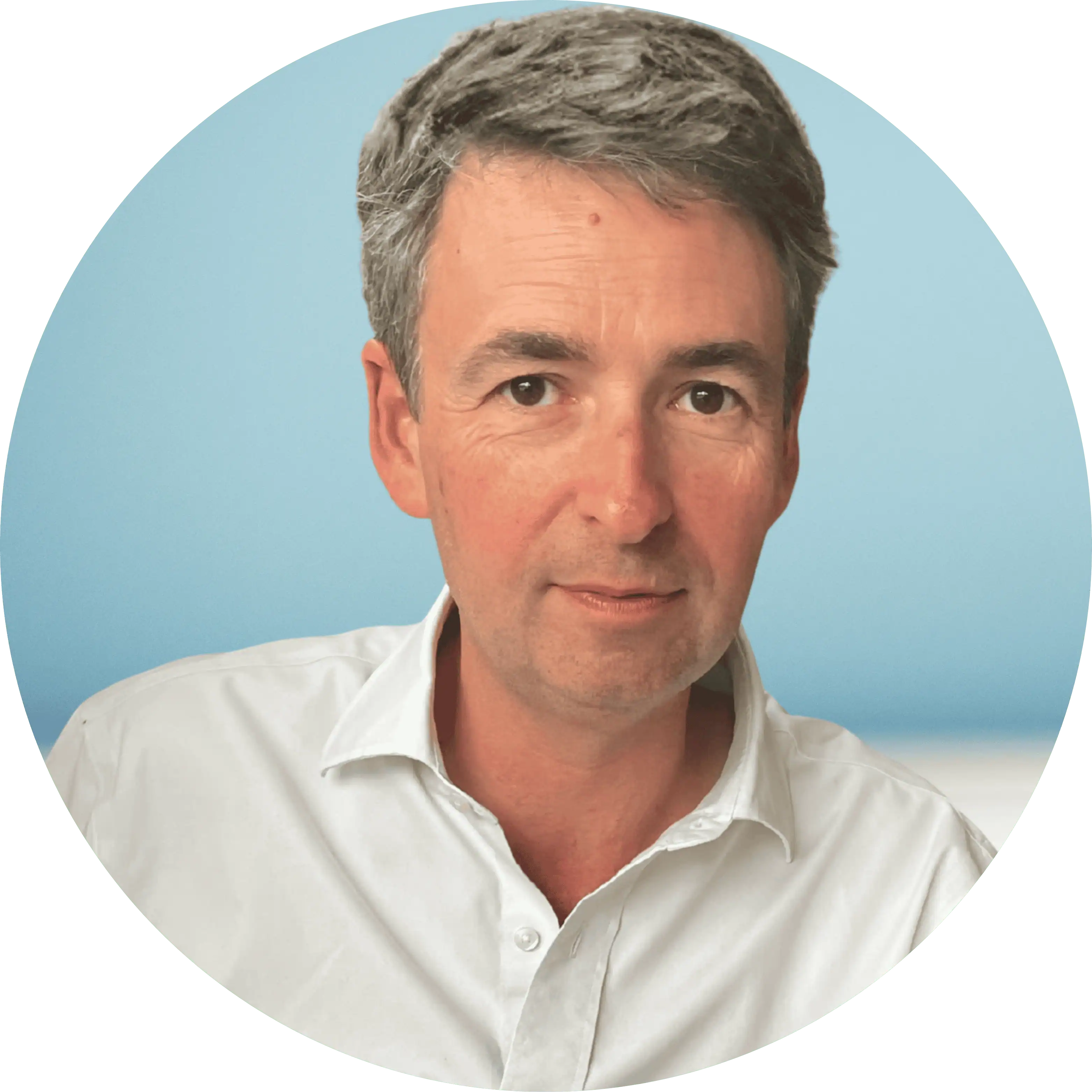 RR Headshot Richard Riviere portrait with a blue background